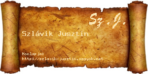 Szlávik Jusztin névjegykártya