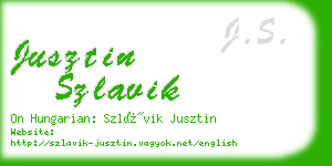 jusztin szlavik business card